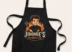 Kookschort met Jimmie's Kookclub-logo